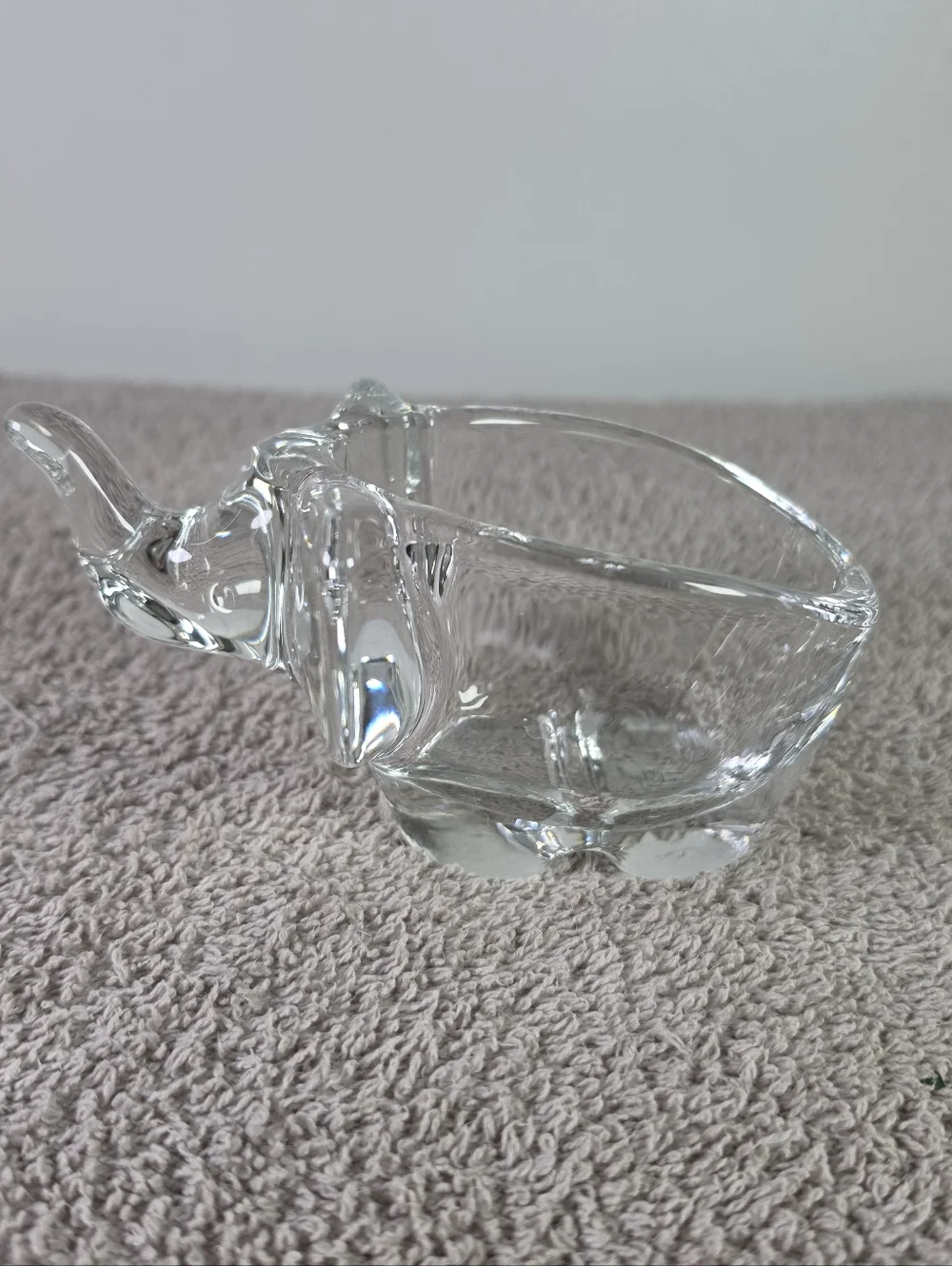 Clear Glass Elephant Decorative Dish - Or Trinket Holder
